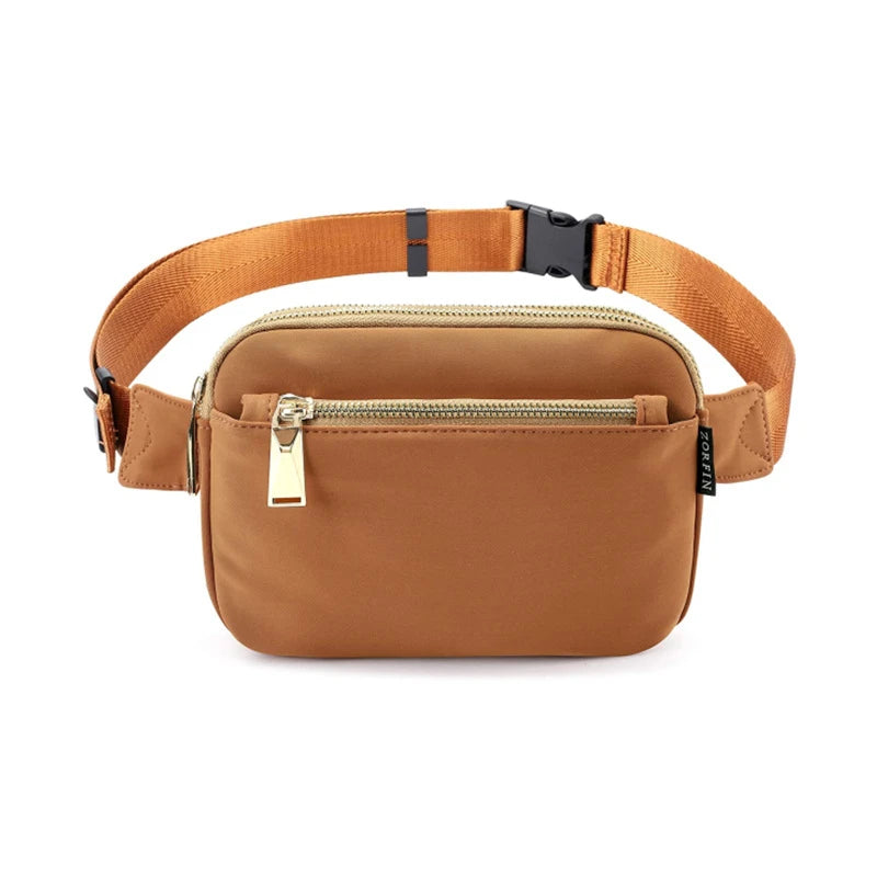 Fanny Pack Women's Waist Bag Fashion Belt Bags Women Waist Pack Dual Zipper Waterproof Crossbody Bag Ladies Bum Hip Bag