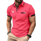 Men Polo Shirt  Summer Casual Polo Shirt  Short Sleeve Fashion Spell Color Lapel Polo Shirt Men Personality Tops Polo Shirt