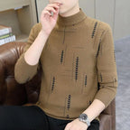 Autumn and Winter Sweaters for Men's Half Turtleneck Casual Trendy Inner Layer Base Knit Thickened Warm Winter Clothing