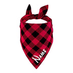 Custom Personalized Name ID Pet Bandanas for Dog Cat Plaid Triangular Bib Scarf Collar Pet Items Puppy Accessories