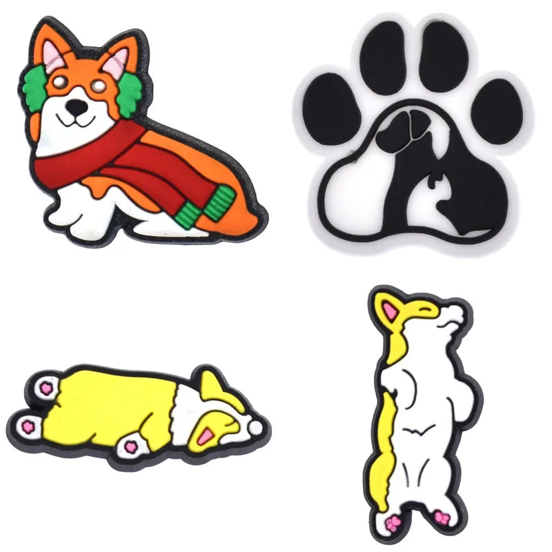 Shoe Charms for Crocs Accessories Dog Pet Badge Women Clogs Buckle Kids Pins Men Decoration Jeans X-mas Gift Shoe Accessories