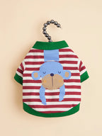 Dog Shirts Cute Animals Striped Clothes for Small Medium Dogs Costume Comfortable Dog Tank Top Puppy Gift Pet Clothes
