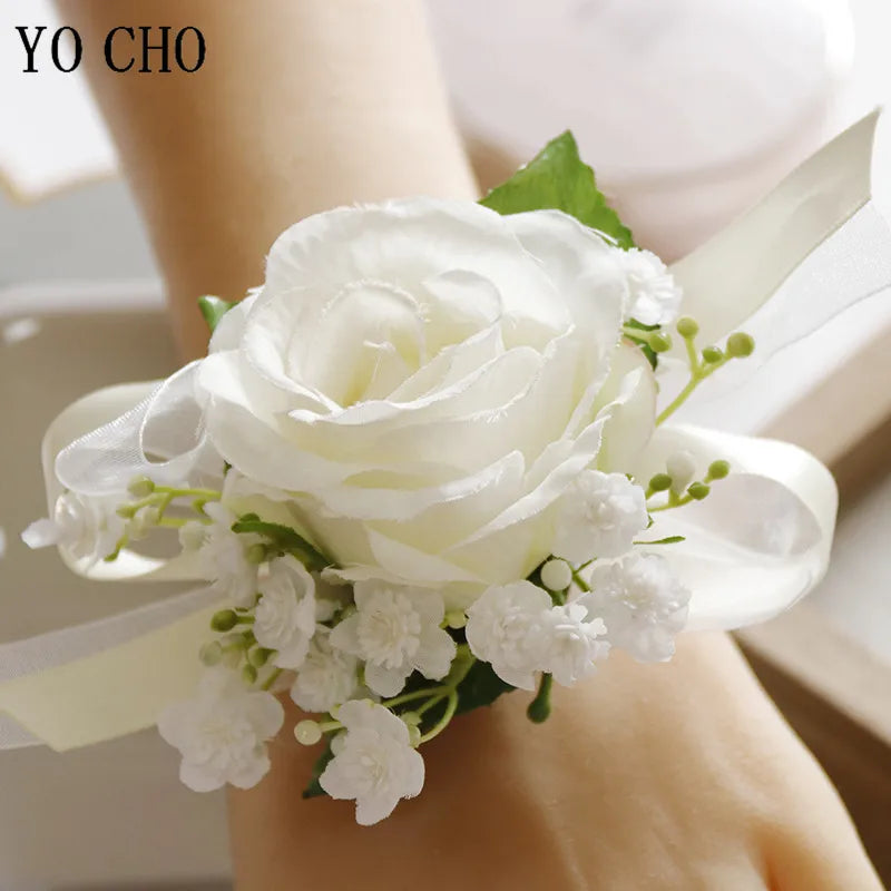 White Brooches Man Suit Shirt Collar Lapel Pin Brooch Pins Wedding Party Accessories Bridesmaid Bracelet Flowers Corsages Flower