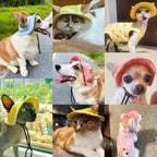Pet Hats with Ear Holes Adjustable Baseball for Medium Small Dogs Summer Dye Cats Sun Cap Pet Outdoor Hat Supplies