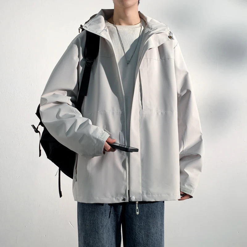 Men Jackets 2025 New Autumn Hooded Windproof Waterproof Coat Outdoor Adventure Windbreaker Camping Lightweight Stormcoat Jackets