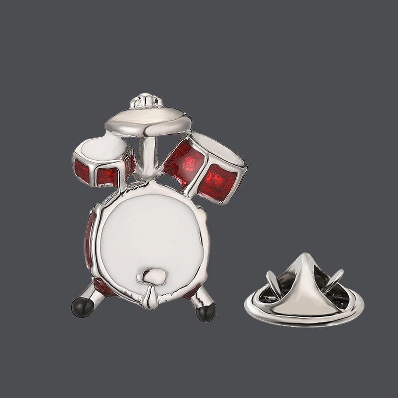 Men's brooch note music equipment rack drum violin guitar piano saxophone design Suit coat lapel pin women's backpack hat badge
