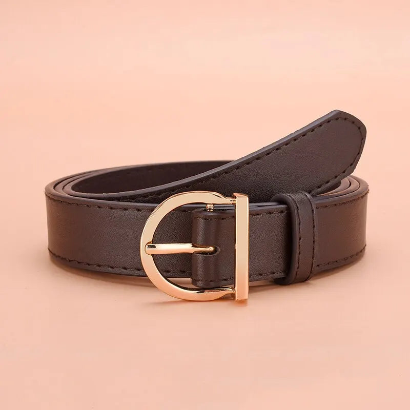 Women's Belt Fashion High-quality Pin Buckle Belt Genuine Luxury Soft PU Leather Belt Women Pair with Pants Jeans，For Ideal Gift