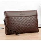 Men's  Clutches Handbag Plaid New Soft Leather Moneybags Casual Envelope Bag Fashion High Capacity Trend Style Business Gift