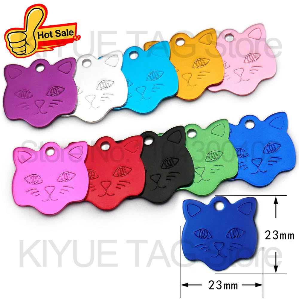 Custom Tags 100PCS Pet Supplies Custom Personalized Cat Collar Name Tag Custom Engraved Dog ID Tag Aluminum Pendant Accessories