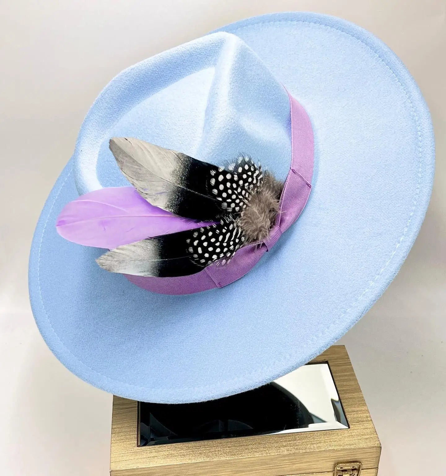 Fedoras 9.5cm Hat Bow Ribbon Feather Accessories Autumn and Winter Men's and Women's Hats Fashion Wide brimmed hats for women