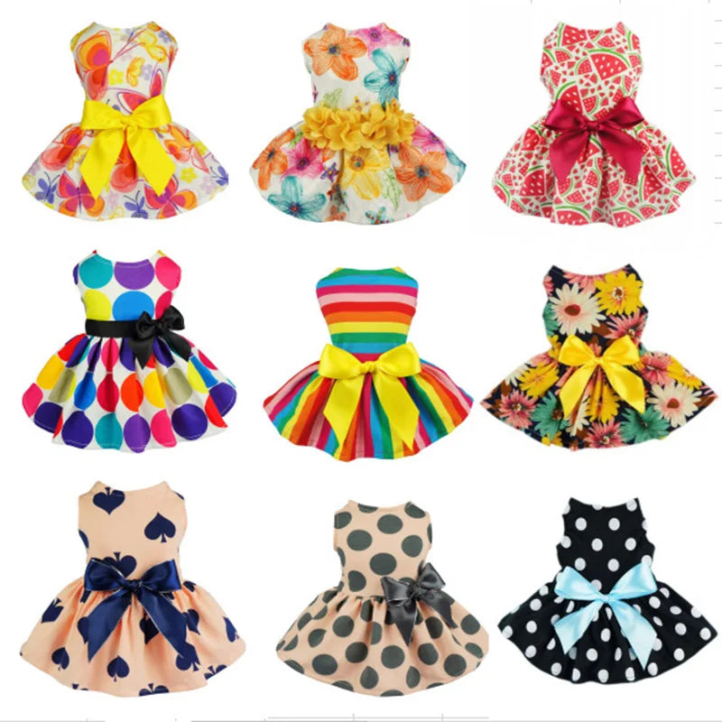Pet Dresses Pet Dress For Dogs Cats Cozy Summer Puppy Skirt Pet Dress Sundress Princess Party Small Dog Skirt Outfit Dog Clothes