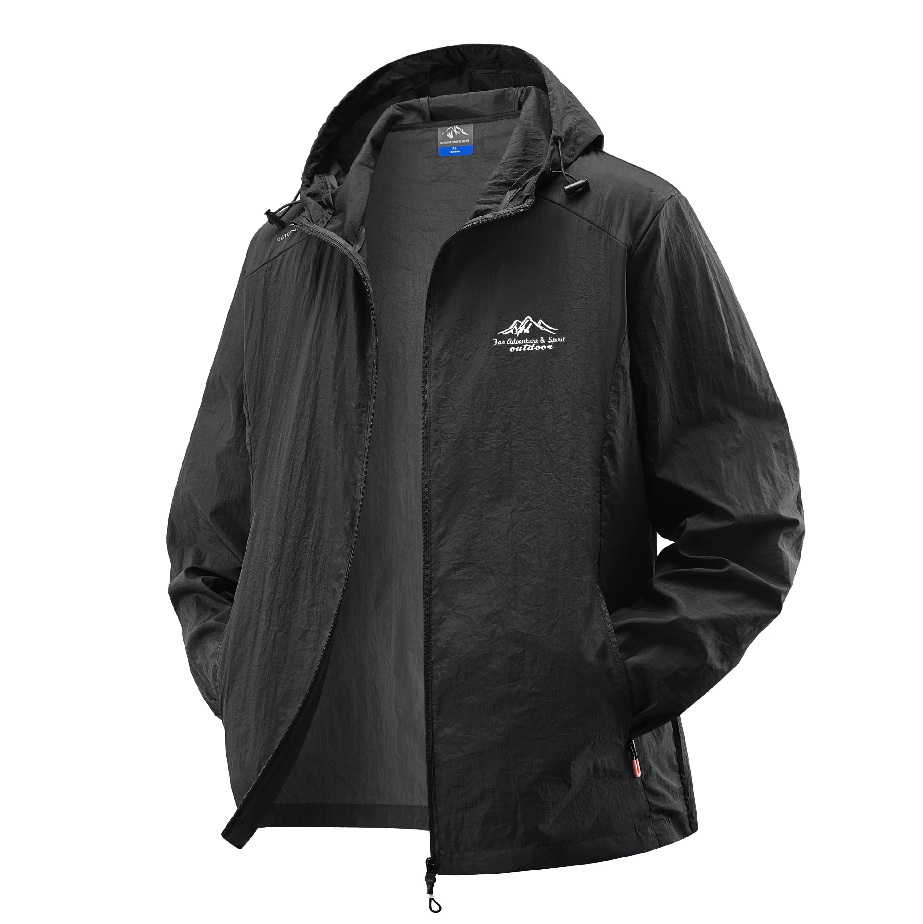 Summer Men's Sun Protection Clothing Lightweight Breathable Ice Silk Hooded Quick Dry Jacket Outdoor Anti-ultraviolet Skin Coat