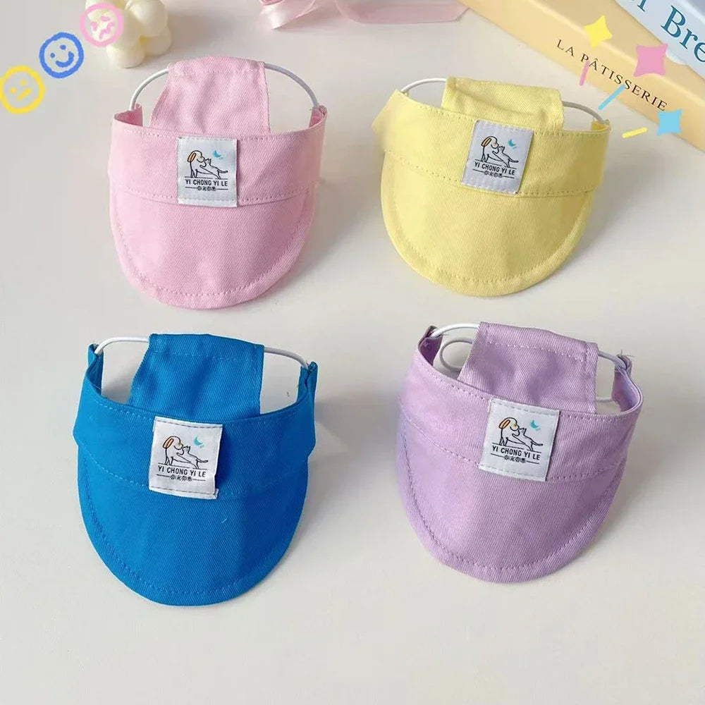 Pet Hat Adjustable Dog Hat with Ear Holes Summer Outdoor Sun Hat for Small Medium Dogs Cats Pet Baseball Cap Photo Props Dog Cat