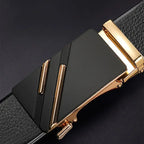 Men belt Leather Belt Metal Alloy Automatic Buckle Brand Luxury Design Waist Belts for Men Strap Male