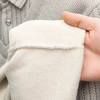 Winter vacation two sweaters men's polo shirt with a collar and long sleeves, thick and warm base shirt