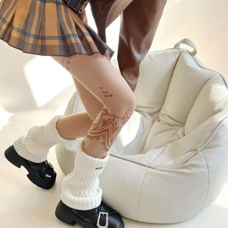 Leg Warmers Ankle Womens Winter Warm Stretch Knitted Slouch Thermal Ladies Thick Wool Cuffs Boot Socks Female Gaiter Y2k Lolita