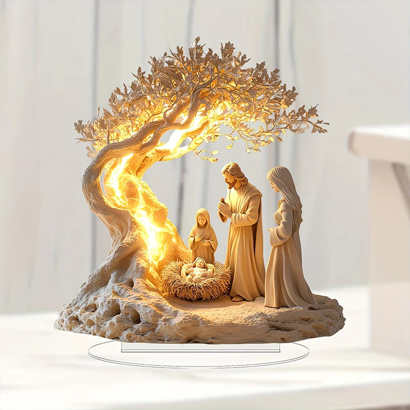Easter Nativity Scene Figurine Tabletop Decor Nativity Figurines Set Home Decoration