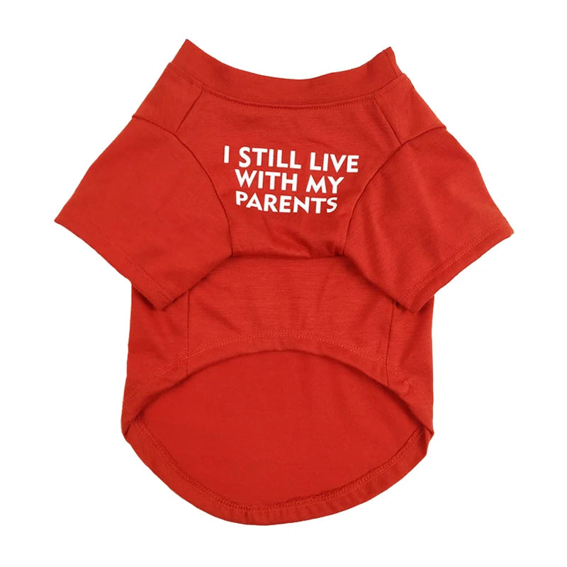 Letter Printed Dog T Shirts for Small Medium Dogs, Cotton Breathable Pet Apparel Puppy Dog Shirt Spring Summer Dog Clothes