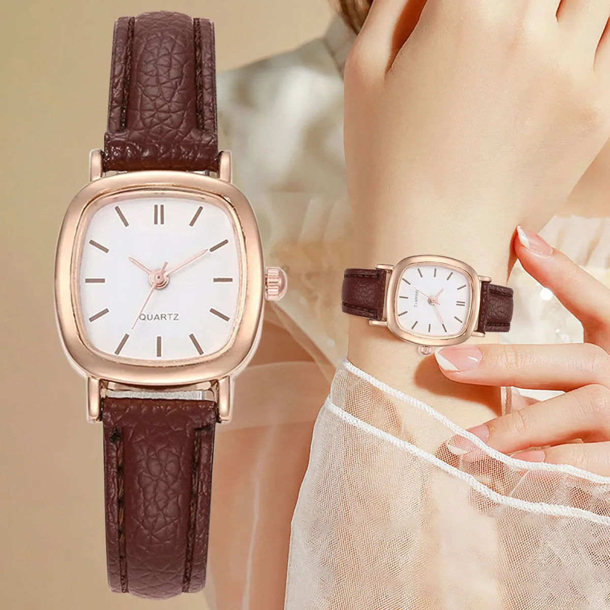 Casual Watch For Women Fashion Leather Watches Antique Simple Ladies Quartz Wristwatches Female Clock Gift Reloj Mujer