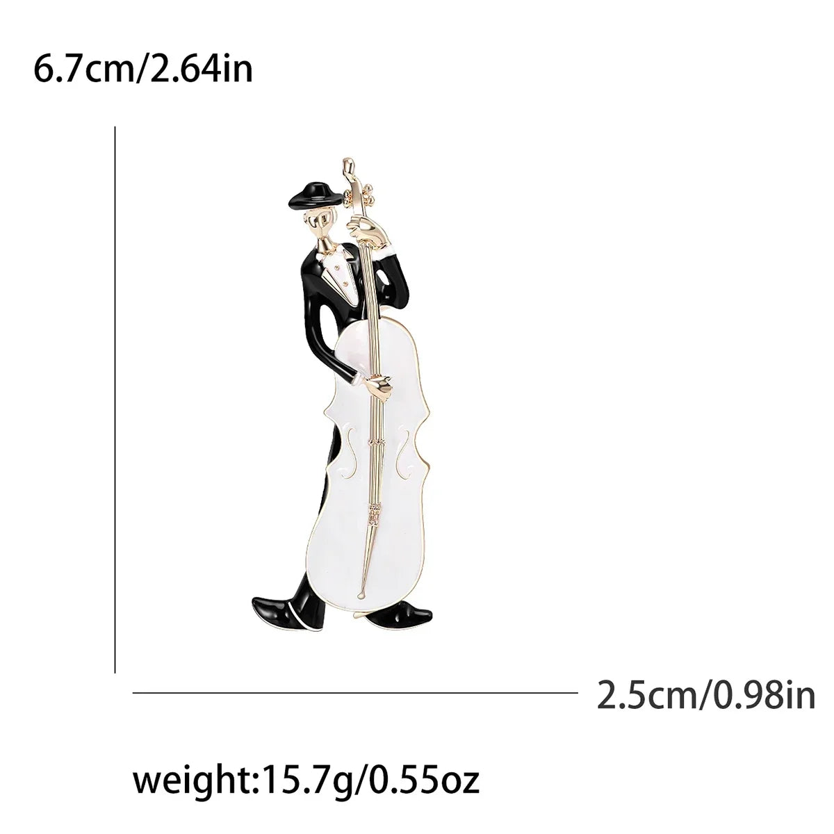 Enamel Cello Musician Brooches for Women Unisex Musical Instrument Pins Multi-color Available Office Party Accessories Gifts