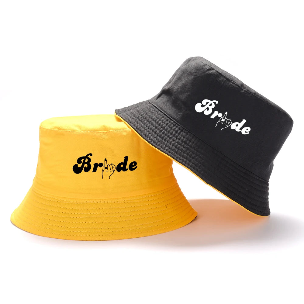 Bridal Bucket Hat Female Beach Pool Marriage Wedding Engagement Party Bridal Gift Travel Fashion New Fishing Cap Gift Wholesale