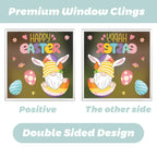 Easter Stickers for Window, Glass Door Stickers Easter Decorations, Bunny Stickers with Eggs Decals for Home Office Classroom