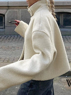 Women's Coats Winter Fashion Comfortable Casual 2025 Plain Vacation High Neck Long Sleeve Street Daily Jackets