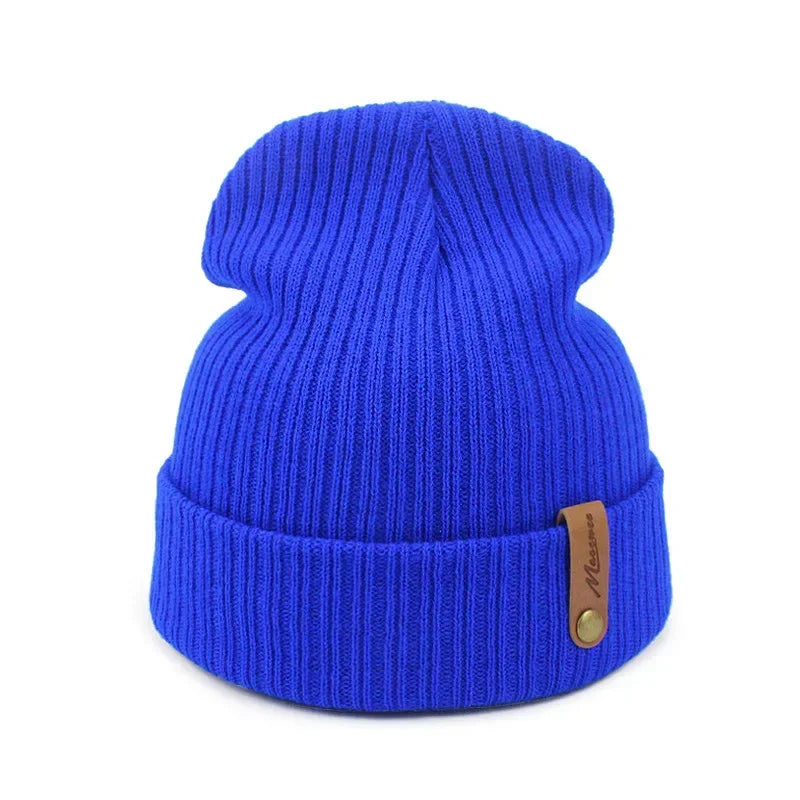 Knitted Hats for Men Women, Skullies Caps, Warmer Bonnet, Casual Cap, Monochromatic, Male and Female, Winter