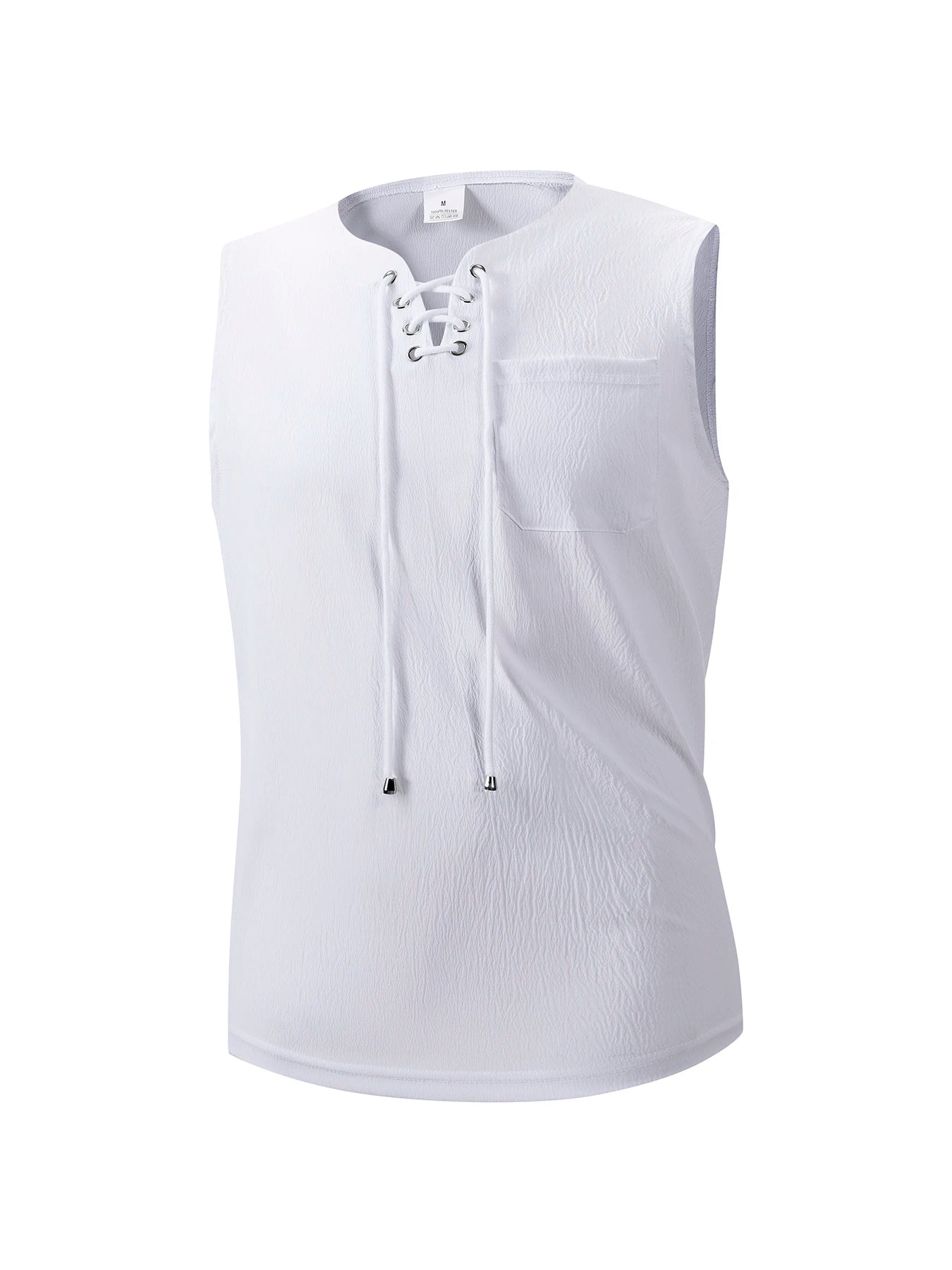 Summer Mens Tank Tops Vest Casual Comfortable breathable Sleeveless Shirts Loose Lace Up O-Neck Tops Streetwear