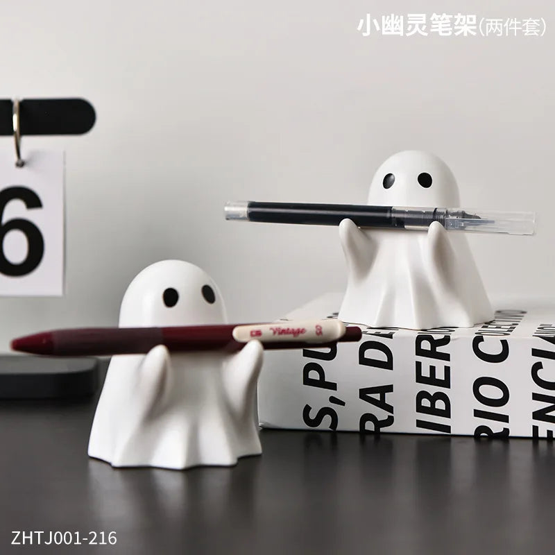 Halloween cute ghost ornament creative desktop decoration for friends birthday gift funny pen holder