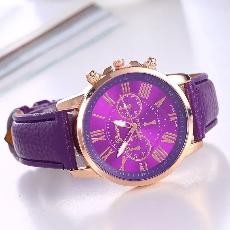 Luxury brand for women's leisure watches; top quality leather dress watches with simple design and water resistance.