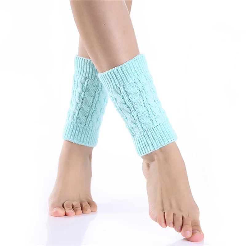Women's Knitted Leg Warmer Winter Short Leg Warmers Boot Cuffs Fashion Thermal Ladies Legging Foot Warmer