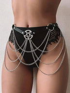 Women Fashion Belt Chain Street Style Belt With Chain Gothic harness chain bustier Harness Waist Belt Clothing Accessorie