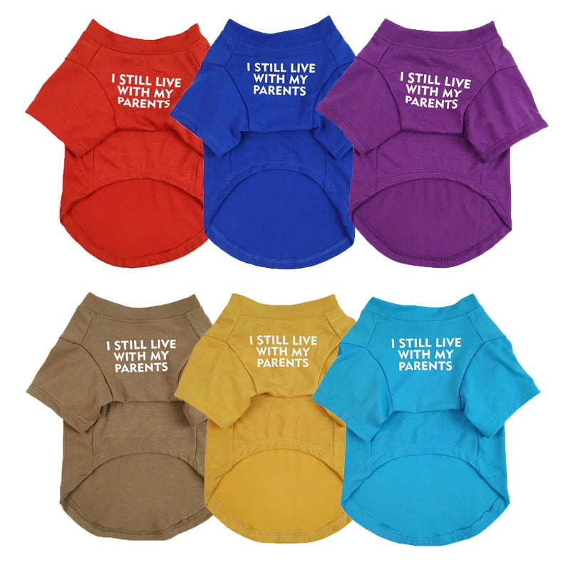 Letter Printed Dog T Shirts for Small Medium Dogs, Cotton Breathable Pet Apparel Puppy Dog Shirt Spring Summer Dog Clothes