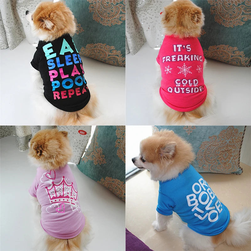 Fashionable name-branded clothes pet clothes cute dog vest shirt dog costume cats clothes Corton puppies small dog pet clothes costume Ropa Perro