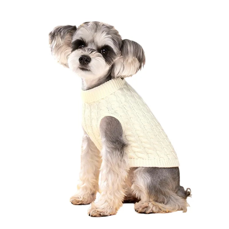 Warm Dog Sweaters for Small Dogs Turtleneck Knitted Winter Dog Clothes Pet Puppy Cat Sweater Vest Chihuahua French Bulldog Coat