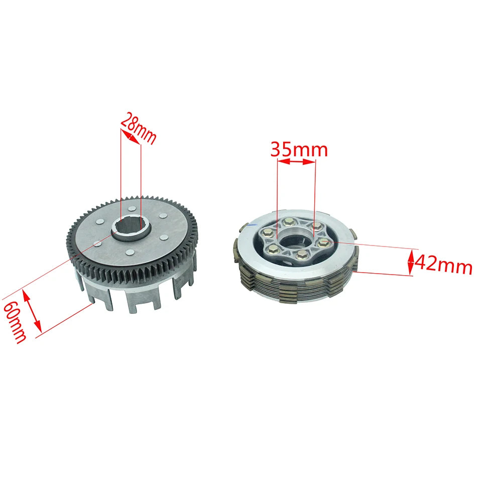 Clutch 70 Teeth Clutch 127mm diameter,6 plate and 6 Column for Zongshen,Bashan,Loncin Lifan CB CG200cc 250cc Water cooled engine