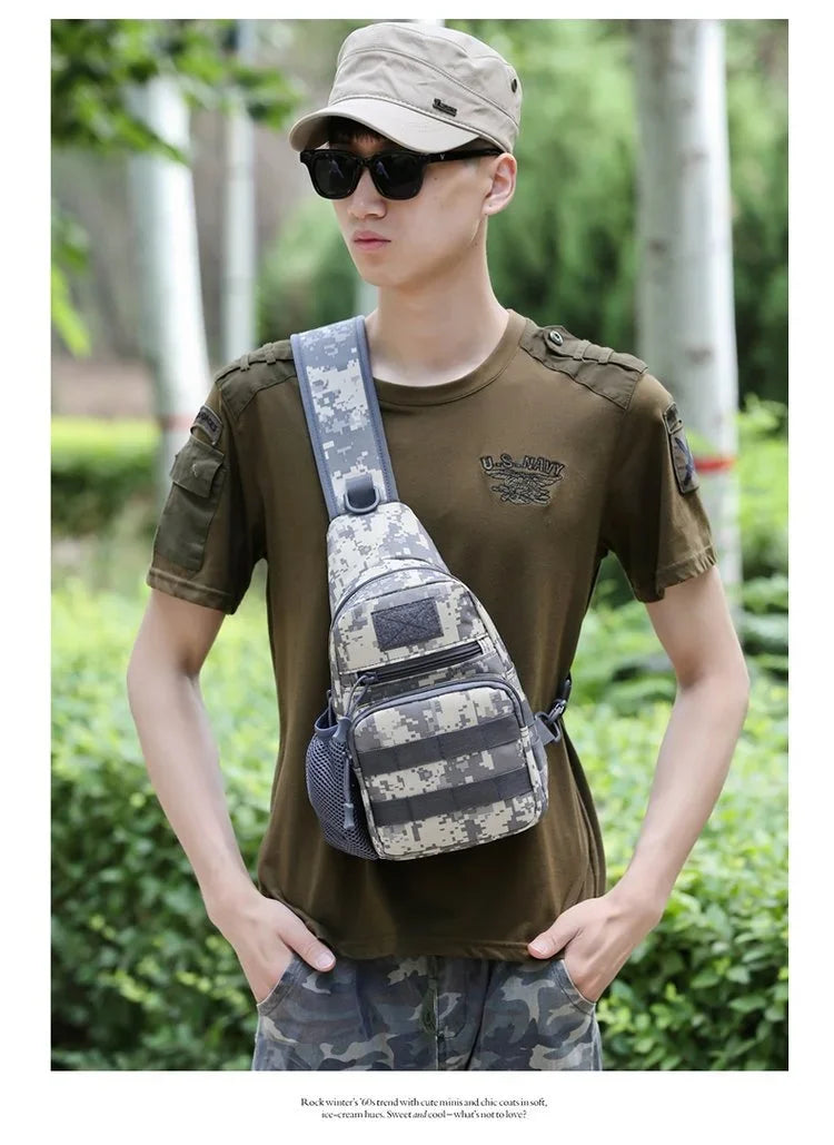 Crossbody bag, men's tactical Single shoulder chest bags, daily bag, travel sports, off-road running, hiking Мужская сумка bolsa