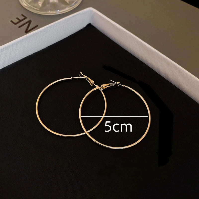4CM 5CM 6CM Big Hoop Earring for Women Hiphop Rock Temperament Simple Circle Round Ear Jewelry Brincos Ornamentos Orejeras