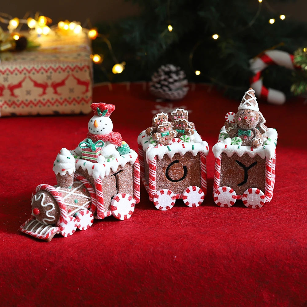 Christmas Ornaments Snowman Gingerbread Man Ice Cream Candy Train Christmas New Year Home Decoration Xmas Kids Gift Noel Navidad