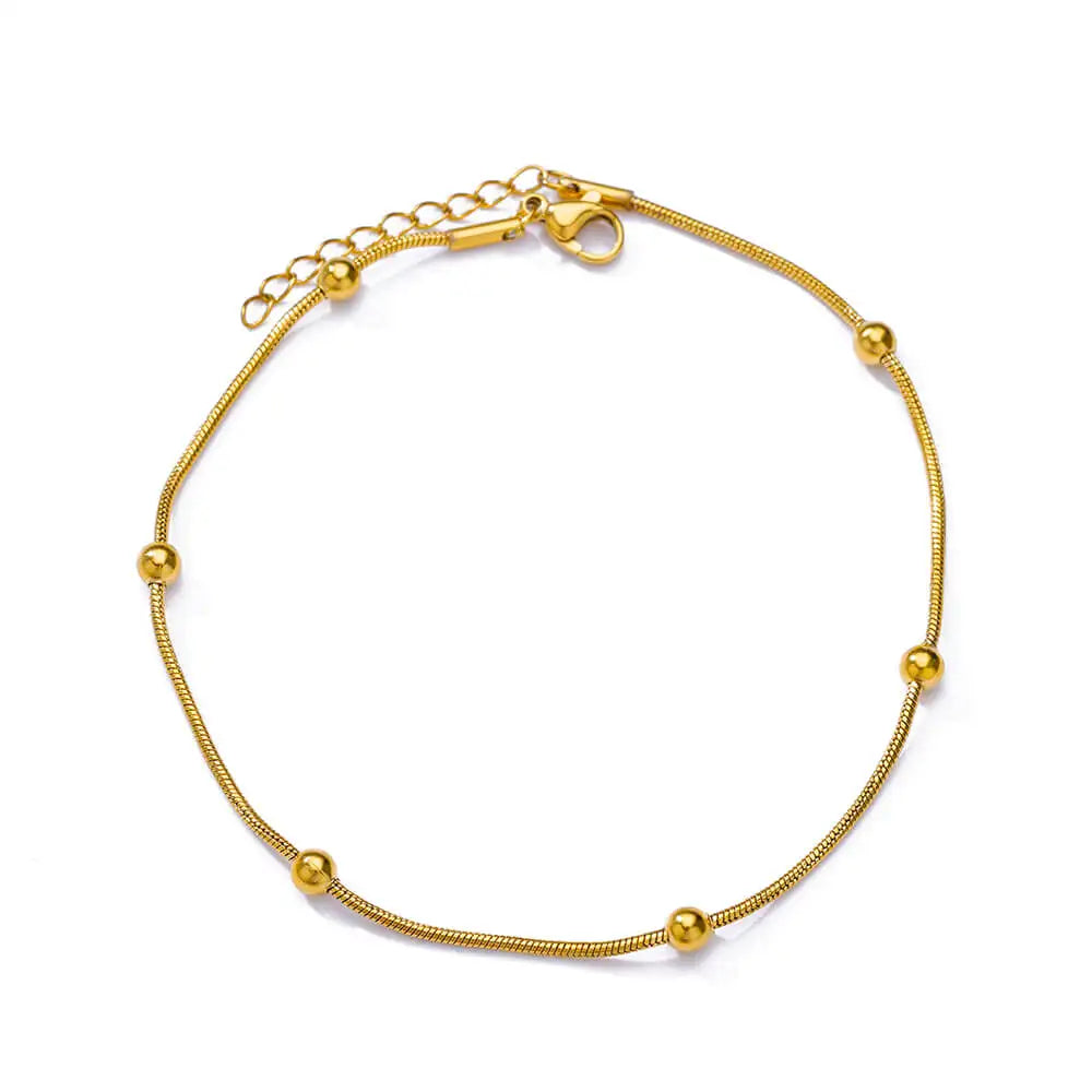 Anklets For Women Summer Beach Accessories Stainless Steel Geometric Chain Anklet Gold Color Leg Bracelets Bodychain Gifts