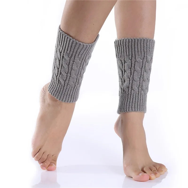 Women's Knitted Leg Warmer Winter Short Leg Warmers Boot Cuffs Fashion Thermal Ladies Legging Foot Warmer