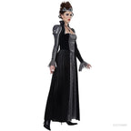 Halloween Day of the Dead Sexy European Medieval Retro Court Gothic Poison Queen Evil Vampire Costume Carnival Party Devil Witch