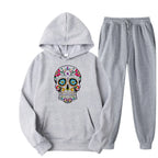 Men's Hoodie Set, High-quality 100% Cotton, Street Style, Loose and Cool, Skull Print, Autumn and Winter