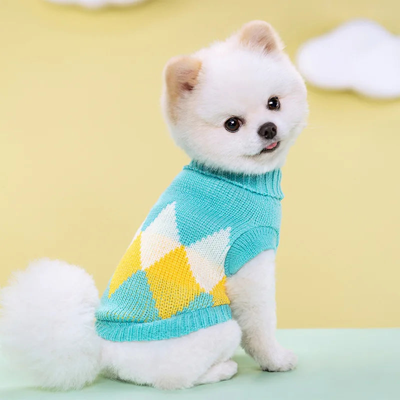 Dog Knitted Sweater S-2XL Autumn Winter For Small Dog Cat Soft Cozy Warm Clothes Chihuahua Schnauzer Pet Turtleneck Costume