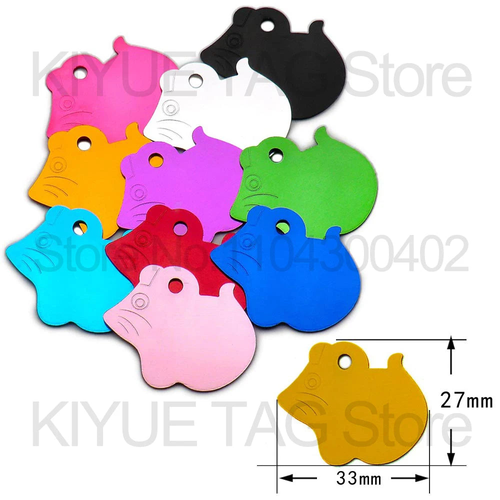 Custom Tags 100PCS Pet Supplies Custom Personalized Cat Collar Name Tag Custom Engraved Dog ID Tag Aluminum Pendant Accessories