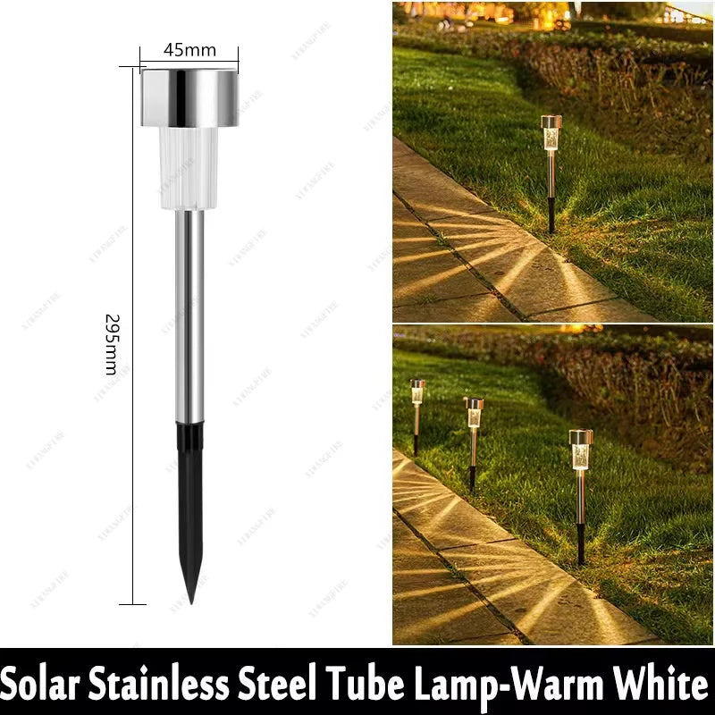 Outdoor Solar Lights Garden Lamp Solar Powered Waterproof Landscape Path LED Light for Yard Backyard Lawn Patio Decorative