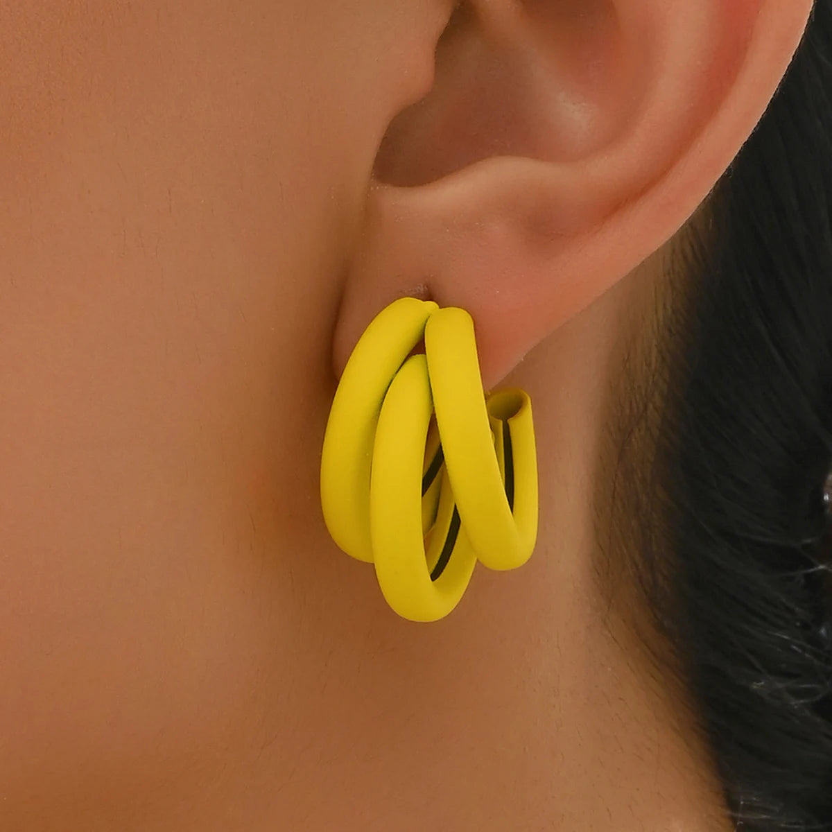 Elegant Gold Color Circled Hoop Earring for Woman Metal Elegant Vintage Geometric Statement Luxury Earrings Party Jewelry Gifts