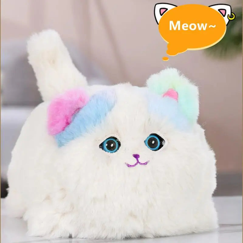 Interactive Kids Plush Toys Huggy Pet Simulating Cat Dog Blink Speak Electronic Comforting Toy Birthday Gifts for Children Girls