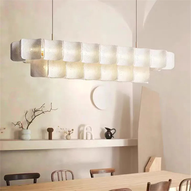 Creative Living Room Large Chandelier Minimalist Wabi Sabi LED Chandelier For Villa Bedroom Home Nordic White Lobby Hanging Lamp